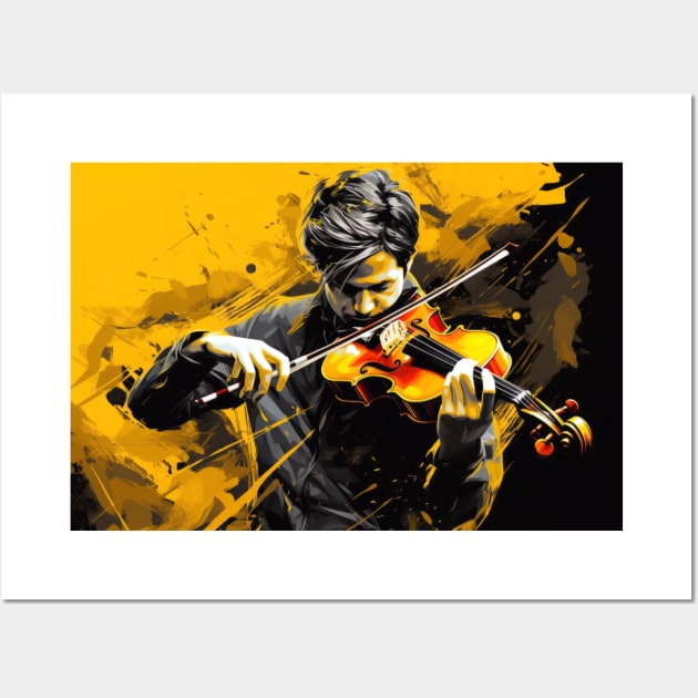 Violin Player Music Painting Abstract Art Decor Wall Art by Cubebox